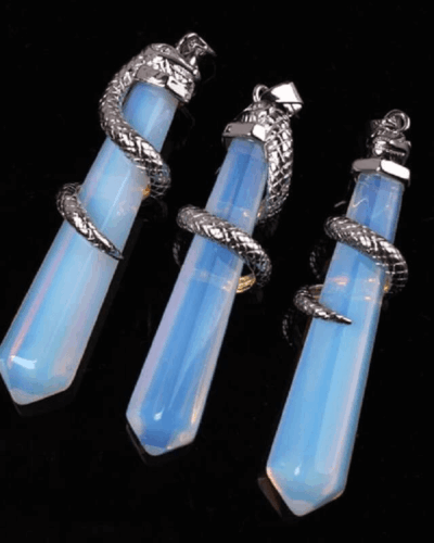Snake-Wrapped Raw Crystal Point Pendant Bulk