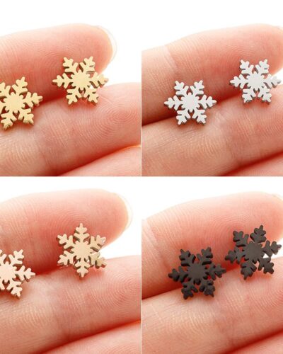 Alternativní pohled na Snowflake Ladies Stainless Steel Earrings Wholesale