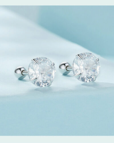Sparking Sterling Silver Cubic Zirconia Earrings Studs SHOW