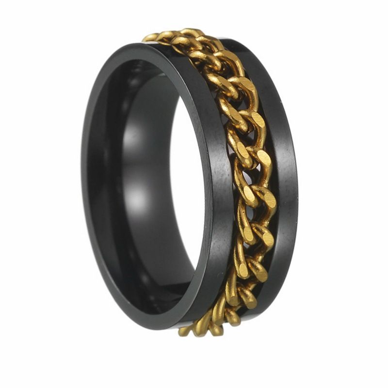 Spinning Chain Link Mens Titanium Ring Wholesale - Obrázek 5
