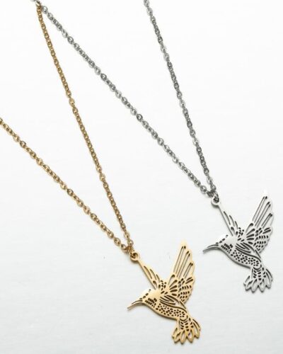 Stainless Necklace for Men with Hummingbird Pendant