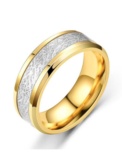 Stainless Steel Band with Rime Ice Pattern Design