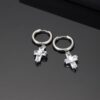 Stainless Steel Cross Earrings with Zircon Wholesale