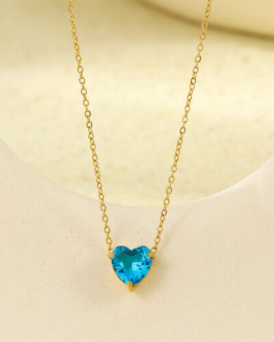 Stainless Steel Heart Necklace with 18K Gold Plated