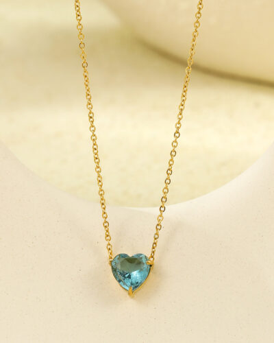 Stainless Steel Heart Necklace with 18K Gold Plated