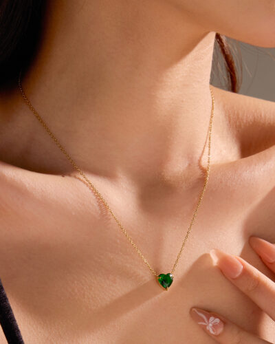 Stainless Steel Heart Necklace with 18K Gold Plated