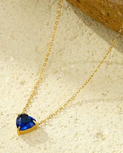 Stainless Steel Heart Necklace with 18K Gold Plated
