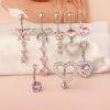 Stainless Steel Pink Piercing in Belly Button Jewelry