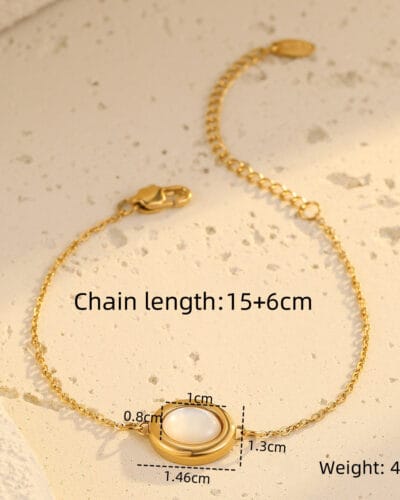 Stainless Steel Womens Chain with Oval Pendant 5