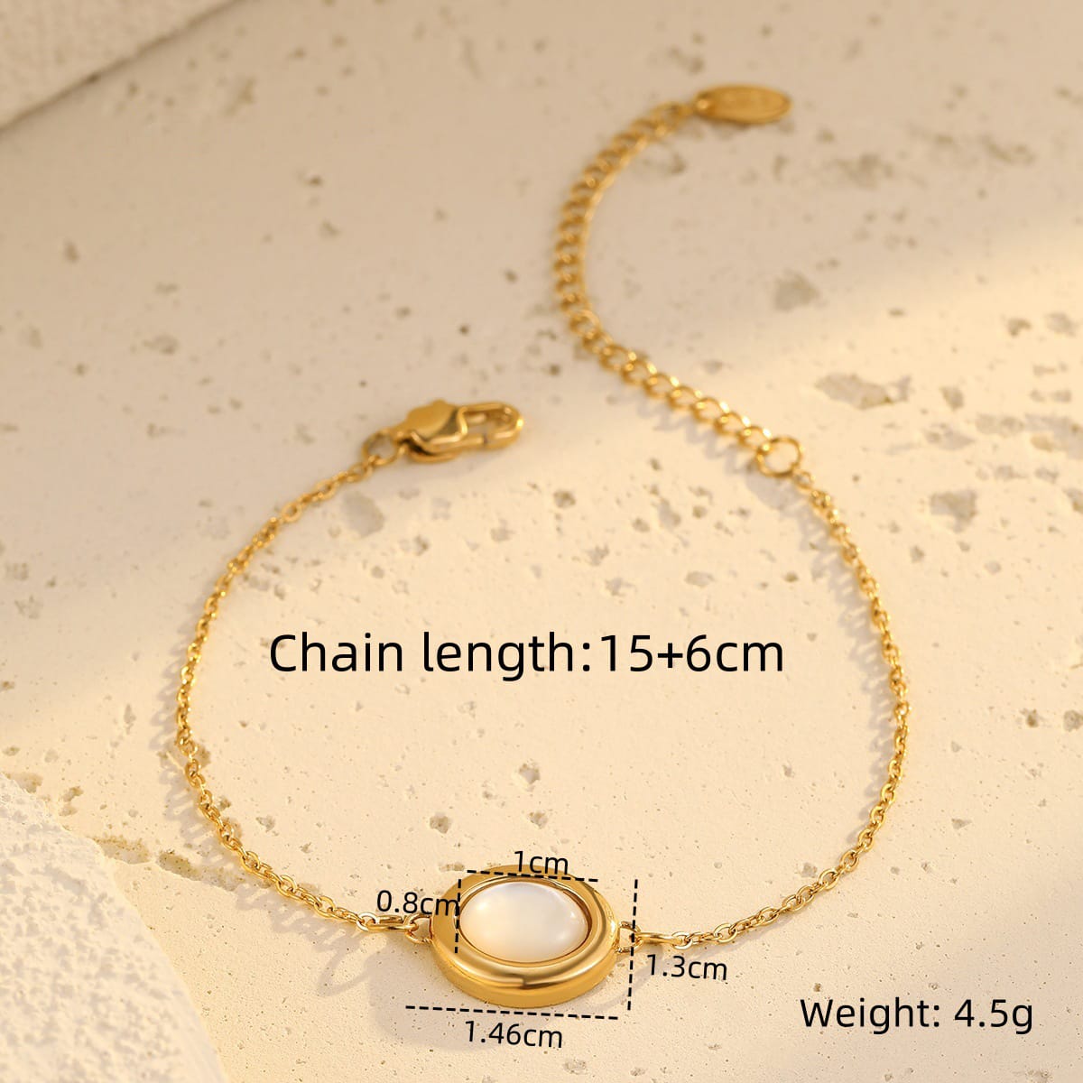 Stainless Steel Womens Chain with Oval Pendant - Image 4