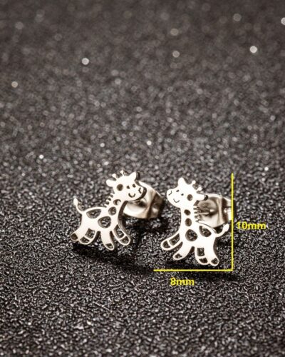 Vista alternativa dell'Stainless Steel Women's Earrings with Giraffe Design