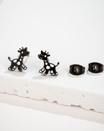 Stainless Steel Women's Earrings with Giraffe Design