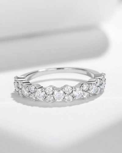 Stars Moissanite Eternity Ring with 925 Sterling Silver