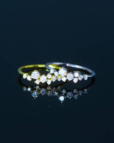 Stars Moissanite Ring with Gold Color Wholesale