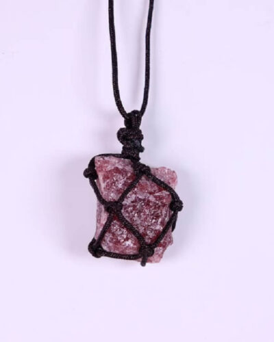 Net Pocket Raw Crystal Stone Pendant Bulk Woven Necklaces