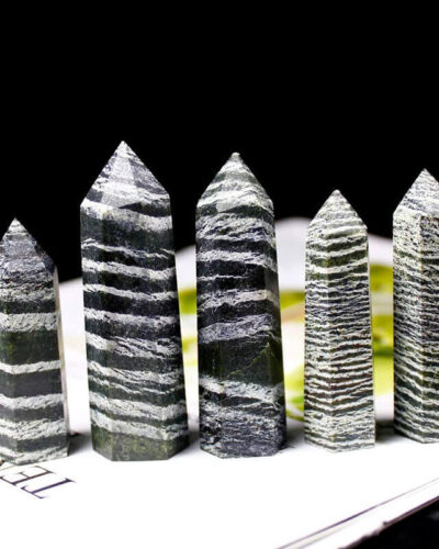Stripe Stone Green Zebra Crystal Tower Point Wholesale