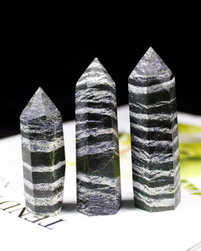 Stripe Stone Green Zebra Crystal Tower Point Wholesale