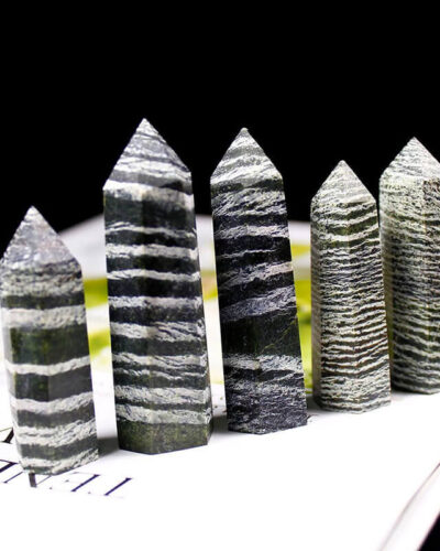Stripe Stone Green Zebra Crystal Tower Point Wholesale