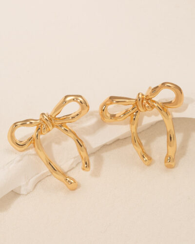 Stylish Stainless Steel Bow Earrings for Women