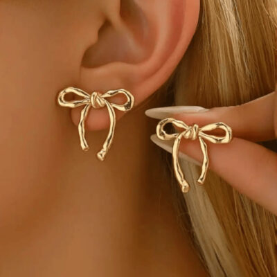 Stylish Stainless Steel Bow Earrings for Women