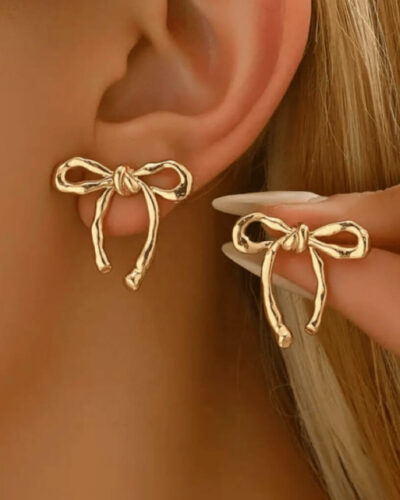 Stylish Stainless Steel Bow Earrings for Women