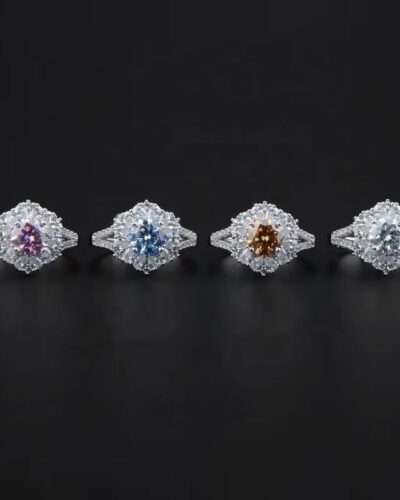 Vista alternativa dell'Sunflower Moissanite Ring in Multi-Color Wholesale