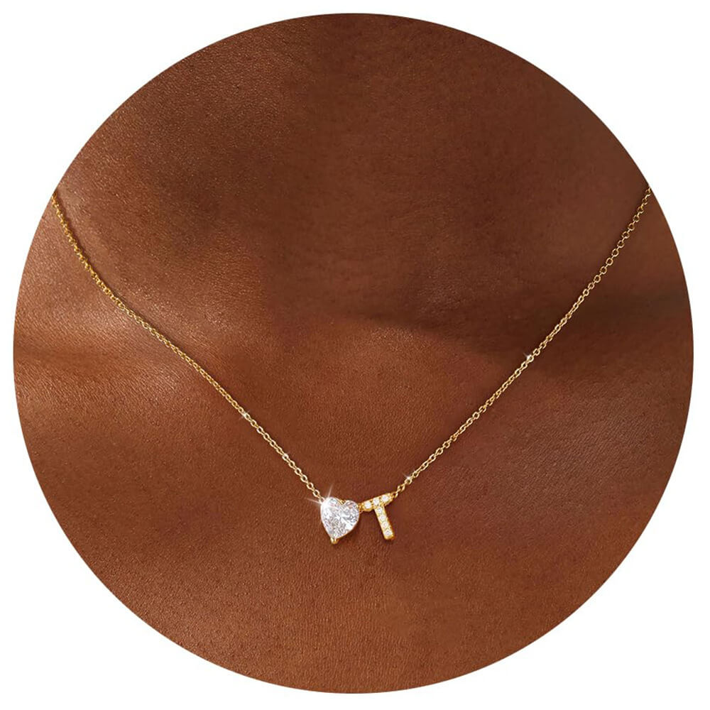 18K Gold Plated Initial Letter A-Z Pendant Necklace Heart Bulk - Image 11