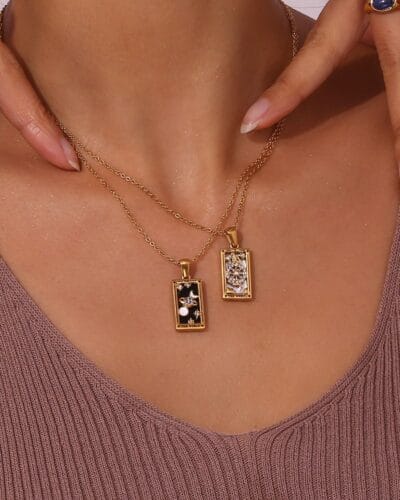 Tarot Stainless Steel Necklace with Zircon Wholesale 11