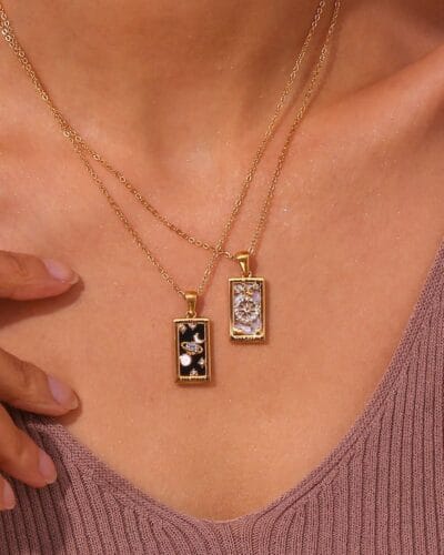 Tarot Stainless Steel Necklace with Zircon Wholesale 12