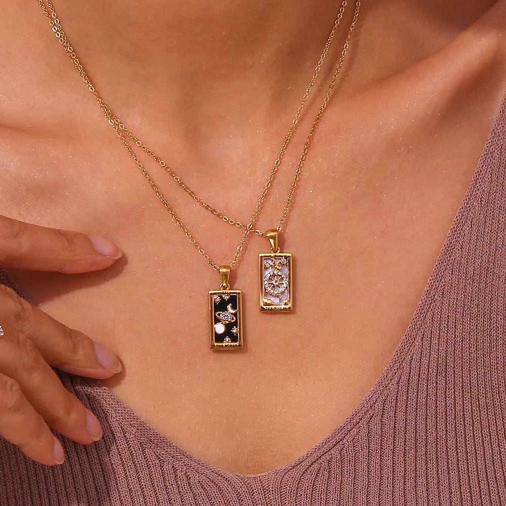 Tarot Stainless Steel Necklace with Zircon Wholesale - Image 8