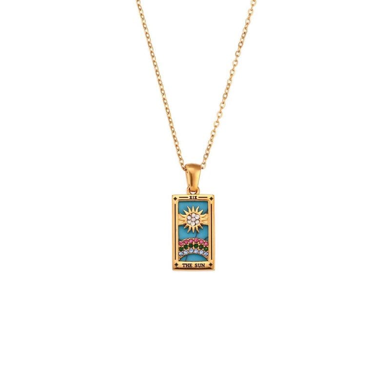 Tarot Stainless Steel Necklace with Zircon Wholesale 40