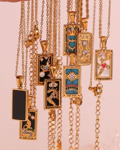 Tarot Stainless Steel Necklace with Zircon Wholesale 7