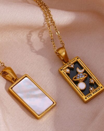 Tarot Stainless Steel Necklace with Zircon Wholesale 9