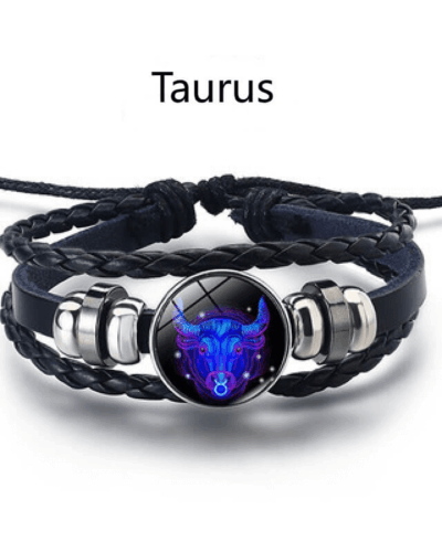 Leather Woven 12 Zodiac Signs Spirit Bracelet Unisex