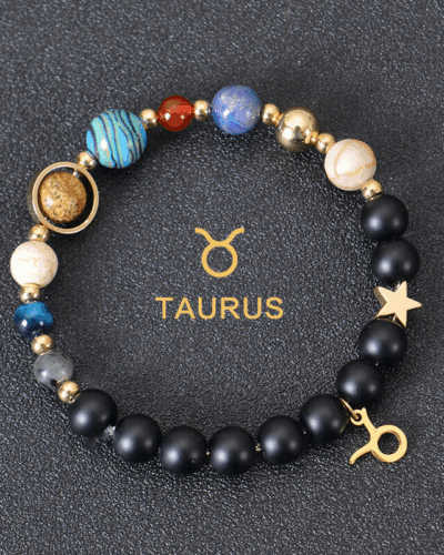 Solar System Planet Crystal Bracelet with 12 Zodiac Signs Pendant