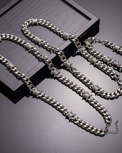 Thorn Metal Cuban Mens Necklace Wholesale