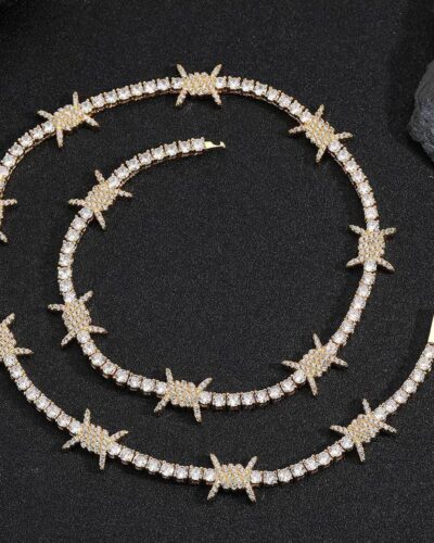Thorns Zircon Tennis Necklace for Men Wholesale