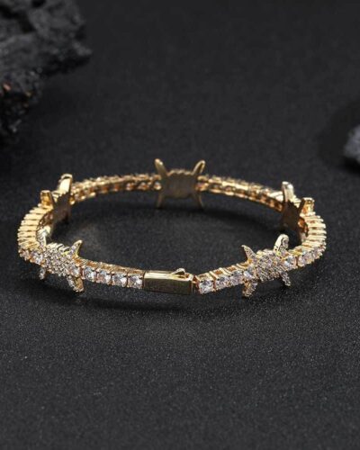 Thorns Zircon Tennis Necklace for Men Wholesale