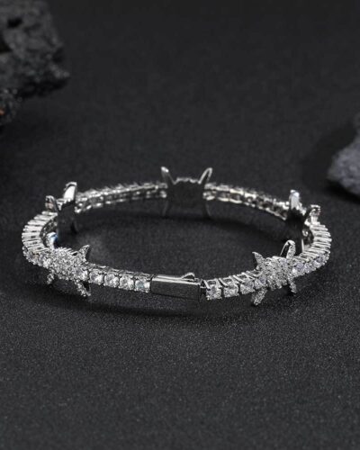 Thorns Zircon Tennis Necklace for Men Wholesale