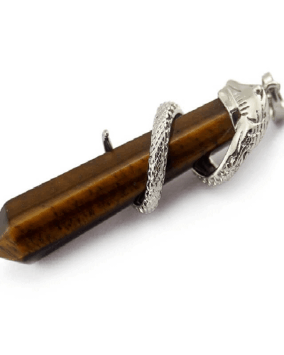 Snake-Wrapped Raw Crystal Point Pendant Bulk