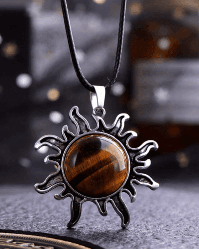 Natural Crystal Wholesale Sun Charm Pendant Necklace