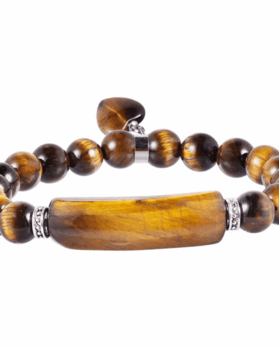 8MM Healing Crystal Heart Charm Bracelet Bulk