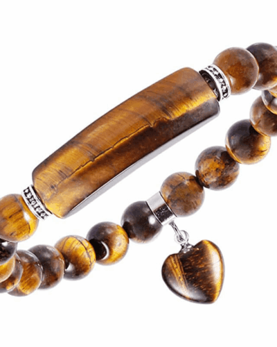 8MM Healing Crystal Heart Charm Bracelet Bulk