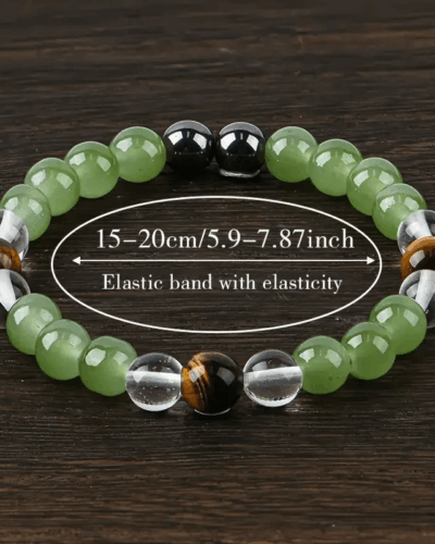 Green Aventurine Crystal Bracelet with Tiger Eye Beads