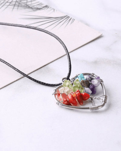 Tree of Life Heart Crystal Chip Stone Pendants Wholesale