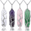 Tree of Life Wrapped Hexagon Pendant Necklace Wholesale