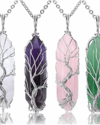 Tree of Life Wrapped Hexagon Pendant Necklace Wholesale