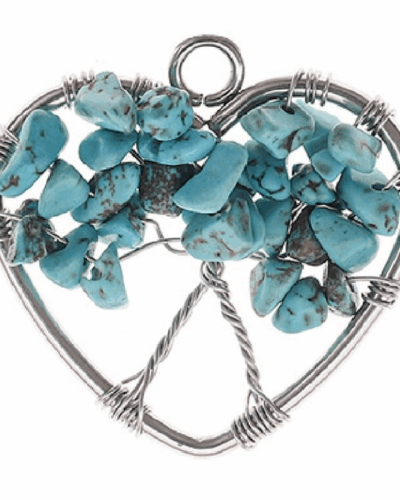Tree of Life Heart Crystal Chip Stone Pendants Wholesale