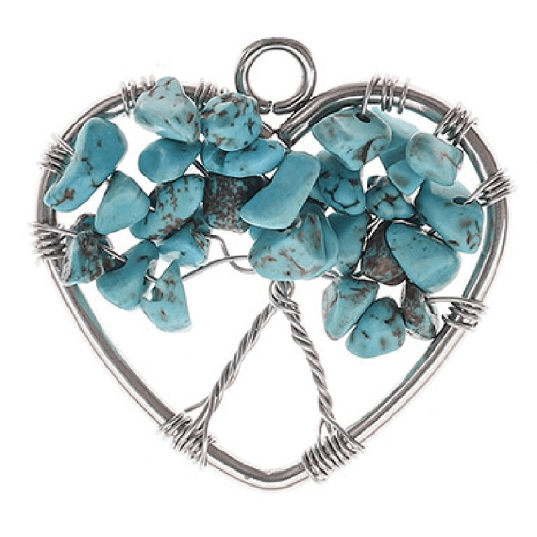 Tree of Life Heart Crystal Chip Stone Pendants Wholesale