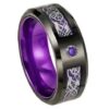 Two Color Dragon Band Men's Rings with Zircon
